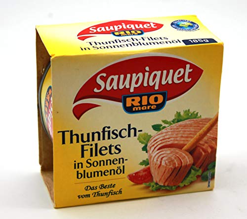 Saupiquet ThunfischFilet in Sonnenblumenöl, 8er Pack (8 x 185 g Packung) von Saupiquet