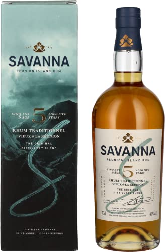 Savanna 5 Years Old Traditionnel Reunion Island Rum 43% Vol. 0,7l in Geschenkbox von Savanna