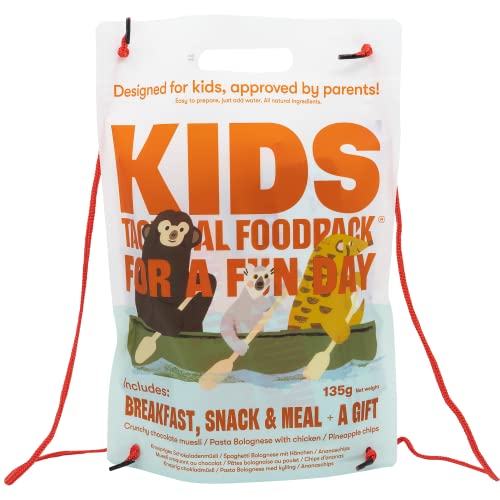 Tactical Foodpack Kids Combo River - Notfallnahrung Kinder 1day Pack + Überraschung - Bis 2025 haltbar - Survival Food Prepper Outdoor Notfall Nahrung von Save & Protect Trading