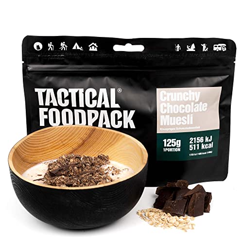 Tactical Foodpack Knusper Müsli mit Schokolade 125g - Notfallnahrung Frühstück bis 2026 haltbar - Survival Food Prepper Outdoor Notfall Nahrung von Save & Protect Trading