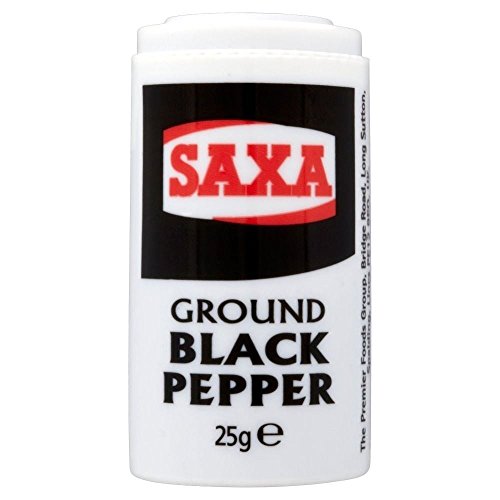 Saxa gemahlener schwarzer Pfeffer (25 g) - Packung mit 2 von Saxa