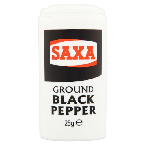 Saxa gemahlener schwarzer Pfeffer (25 g) - Packung mit 6 von Saxa