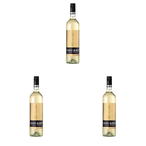SCAVI & RAY Alla Vaniglia Weißwein 0,75l, süße, fruchtig-cremige Cuvée mit Vanille-Note 10% Vol. Alkohol – Aromatisierter Wein aus Italien ideal für Einsteiger & Genießer (Packung mit 3) von Scavi & Ray