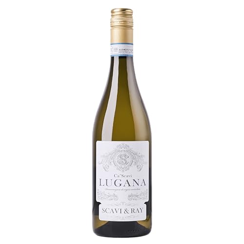 SCAVI & RAY Lugana DOC Weißwein 0,75l, trocken, erfrischend-blumiger Weißwein aus Italien, 13% Vol. Alkohol – Perfekt für die italienische Küche und Genießer von Scavi & Ray