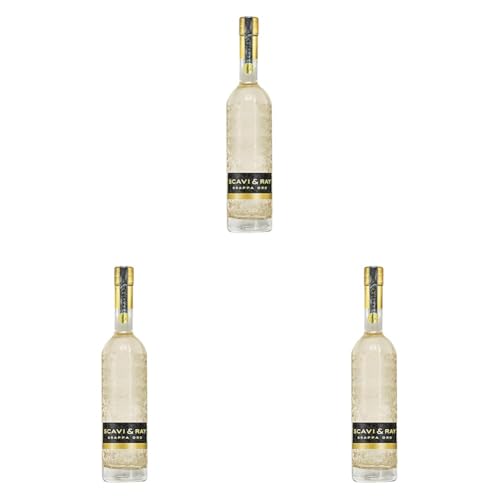 SCAVI & RAY Grappa Oro – italienischer Tresterbrand aus erlesenen Trauben, mild mit Karamell Aromen, Edelbrand mit 40% Vol. – Traditioneller Grappa für Genießer, perfekt als Digestif (Packung mit 3) von Scavi & Ray