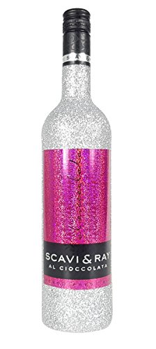 Scavi & Ray Al Cioccolata Rotwein Cuvèe 0,75l (10% Vol) Bling Bling Glitzer Glitzerflasche silber -[Enthält Sulfite] von Scavi & Ray