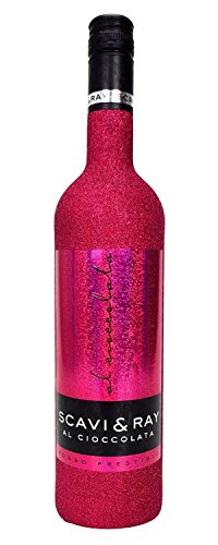 Scavi & Ray Al Cioccolata Rotwein Cuvèe 0,75l (10% Vol) - Bling Bling Glitzer Glitzerflasche Flaschenveredelung für besondere Anlässe - Hot Pink -[Enthält Sulfite] von Scavi & Ray