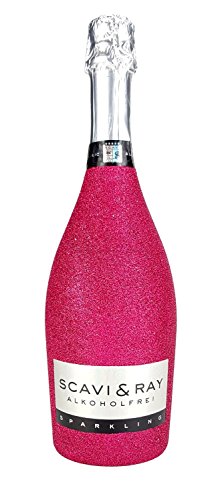 Scavi & Ray Alkoholfrei Sparkling 0,75l (<0,03% Vol) Bling Bling Glitzerflasche in hot pink -[Enthält Sulfite] von Scavi & Ray