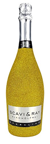 Scavi & Ray Alkoholfrei Sparkling 0,75l (<0,03% Vol) Bling Bling Glitzerflasche in gold -[Enthält Sulfite] von Scavi & Ray