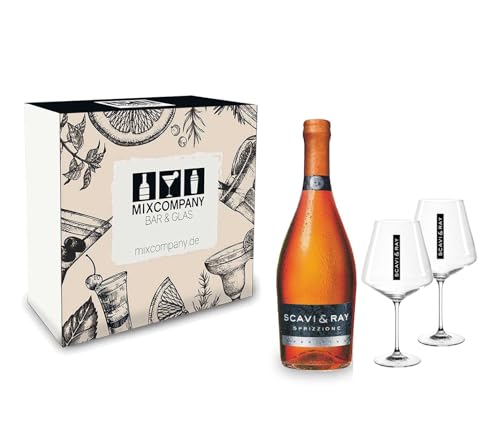 Scavi & Ray Geschenkset - Scavi & Ray Sprizzione Aperitivo 0,75l (8% Vol) + 2x Weingläser (20cl) -[Enthält Sulfite] von Scavi & Ray