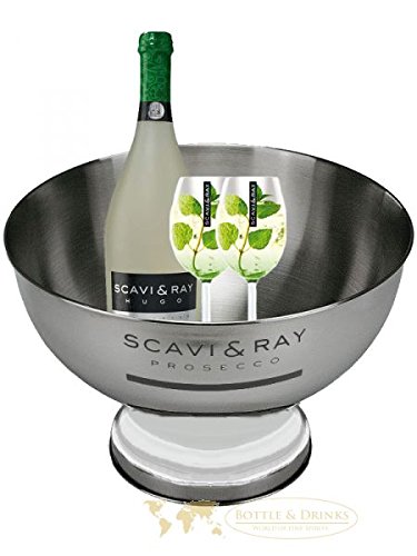 Scavi & Ray Hugo Champagnerkühler Edelstahl + 2 Gläser + Scavi & Ray Hugo 0,7 Liter von Scavi & Ray
