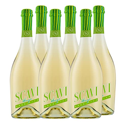 SCAVI & RAY Hugo Aperitivo - Der perfekte Cocktail für den Sommer - Premium-Aperitif aus Secco, süßlichem Holunderblütensirup und erfrischender Limette - 6 x 0,75l Flasche - 5,5% Vol. von Scavi & Ray