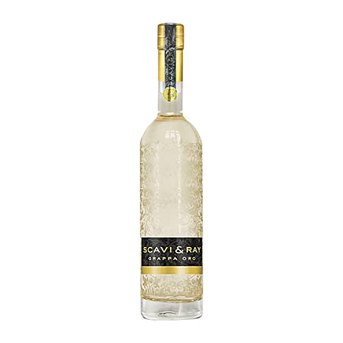 SCAVI & RAY Grappa Oro - Eleganter, fruchtigmilder Tresterbrand - 40,3% Vol. Alkohol - Perfekt als Digestif mit seinem angenehmen milden, runden Geschmack (1 x 0,7l) von Scavi & Ray