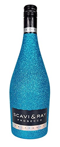 Scavi & Ray Prosecco Frizzante 0,75l (10,5% Vol) Bling Bling Glitzerflasche Blau -[Enthält Sulfite] von Scavi & Ray
