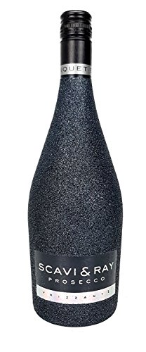 Scavi & Ray Prosecco Frizzante 0,75l (10,5% Vol) Bling Bling Glitzerflasche Schwarz -[Enthält Sulfite] von Scavi & Ray