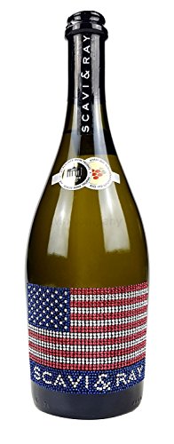 Scavi & Ray Prosecco Frizzante 0,75l (10,5% Vol) mit Bling Bling USA Flagge -[Enthält Sulfite] von Scavi & Ray