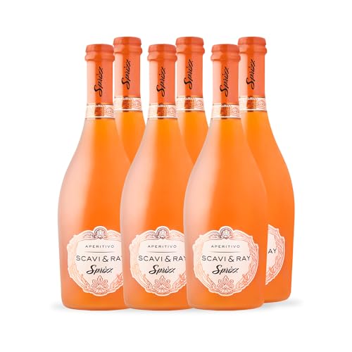 SCAVI & RAY Sprizzione Aperitivo - Der perfekte Cocktail für den Sommer - Premium-Aperitif aus Prosecco, Bitter-Orangen-Likör und Orangenspalten - 6 x 0,75l Flasche - 5,5% Vol. von Scavi & Ray