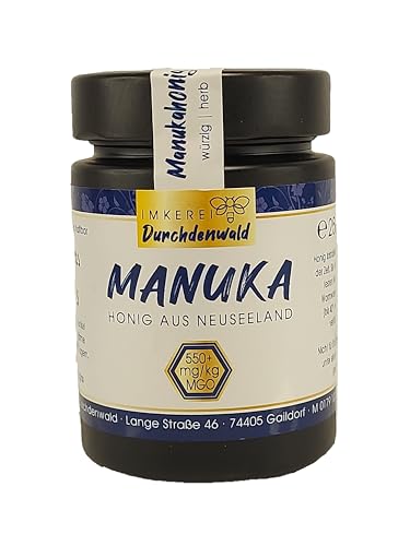 würzig, herber, Manuka Honig aus Neuseeland,550+ mg/kg MGO, Imkerei Durchdenwald® von SchWABENpur