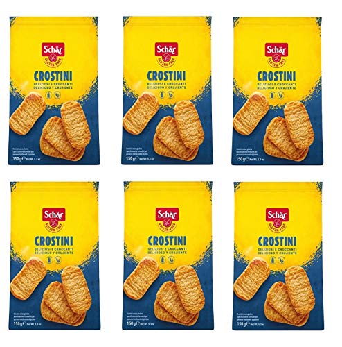6x Schär Crostini Gluten Free glutenfreie Croutons Knuspriger Snack und bröckelig 150g 6x Schär Crostini Gluten Free glutenfreie Croutons Knuspriger Snack und bröckelig 150g von Schär