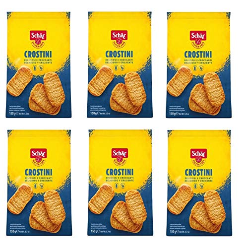 6x Schär Crostini Gluten Free glutenfreie Croutons Knuspriger Snack und bröckelig 150g von Schär