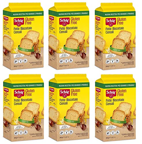 6x Schär Fette Biscottate Cereali Gluten Free Zwieback mit Müsli Gluten-frei 260g von Schär