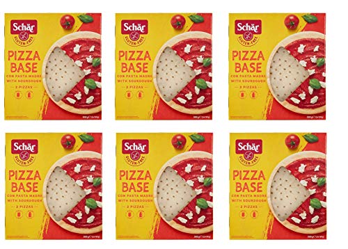 6x Schär Gluten Free Pizza Base Pizza Basis mit Sauerteig ( 2 x 150g ) 300g glutenfreies Produkt fertig in 15 min formuliert für Zöliakiekranke von Schär
