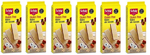 6x Schär Wafers alle nocciole Gluten Free Waffel mit Haselnüssen 125g glutenfreies Produkt von Schär