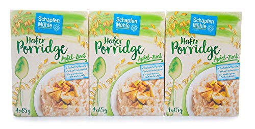 Schapfen Mühle Porridge Hafermahlzeit Apfel Zimt 3er Set (3x260g Packung) von Schapfenmühle