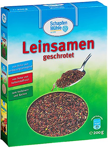 SchapfenMühle Leinsamen geschrotet, 11er Pack (11 x 200 g Packung) von Schapfenmühle