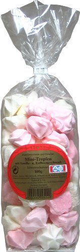 Baiser Gebäck Mini Tropfen Mix mit Vanille- und Erdbeergeschmack 100 g, 6er Pack (6 x 100 g) von Schaumzucker