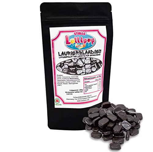 Laurierblaadjes - Zoete Drop - 250g holländisches Lakritz - Qualitätslakritz von Schaustellerbetrieb Stall UG (haftungsbeschränkt)