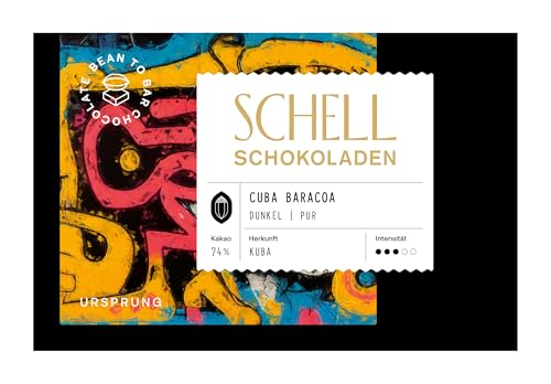Schell Schokoladen Dunkle Schokolade – Cuba Baracoa, 74% Kakao, Vegan, Glutenfrei aus nachhaltiger Produktion, Schokolade Geschenk, 50g von SCHELL SCHOCOLADEN