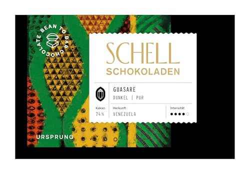 Schell Schokoladen Dunkle Schokolade – Guasare, 74% Kakao, Vegan, Glutenfrei aus nachhaltiger Produktion, Schokolade Geschenk, 50g von SCHELL SCHOCOLADEN