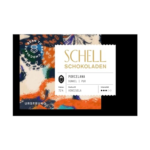 Schell Schokoladen Dunkle Schokolade – Porcelana - Edel Schokolade aus 72% Kakao, Vegan, Glutenfrei aus nachhaltiger Produktion, Schokolade Geschenk, 50g von SCHELL SCHOCOLADEN