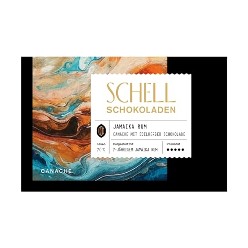 Schell Schokoladen – Pralinenschokolade Jamaika Rum, 70% Kakao, Mit Original Jamaika Rum, Handgemacht, Glutenfrei, 100g von SCHELL SCHOCOLADEN