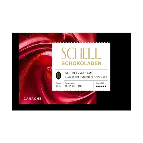Schell Schokoladen – Pralinenschokolade Sauerkirsch, 70% Kakao, Mit Meissner Sauerkirschbrand, Handgemacht, Glutenfrei, 100g von SCHELL SCHOCOLADEN