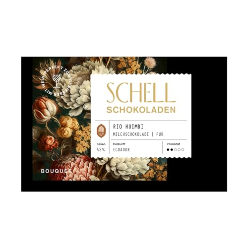 Schell Schokoladen Milchschokolade - Rio Huimbi Ecuador | Edle Schokolade aus nachhaltiger Produktion, exklusive Süßigkeiten als tolles dankeschön Geschenk, Schokolade Geschenk von SCHELL SCHOCOLADEN