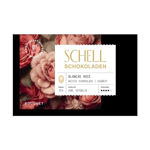 Schell Schokoladen Weiße Schokolade – Blanche Rose | Edle Schokolade aus nachhaltiger Produktion, exklusive Süßigkeiten als tolles dankeschön Geschenk, Schokolade Geschenk von SCHELL SCHOCOLADEN