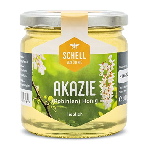 Deutscher Akazienhonig 500g - Robinienhonig - Imkerei Schell Honig aus eigener Produktion - 100% Deutscher Honig von Schell & Söhne