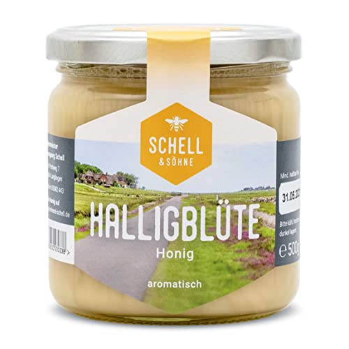 Deutscher Halligblütenhonig 500g - Imkerei Schell - cremig gerührter Honig aus eigener Produktion - 100% Deutscher Honig von Hallig Hooge und Hallig Langeness von Schell & Söhne