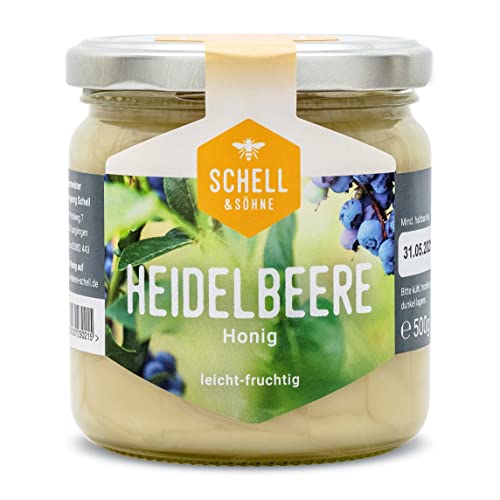 Deutscher Heidelbeerhonig 500g - Imkerei Schell - cremig gerührter Honig aus eigener Produktion - 100% Deutscher Honig von Schell & Söhne