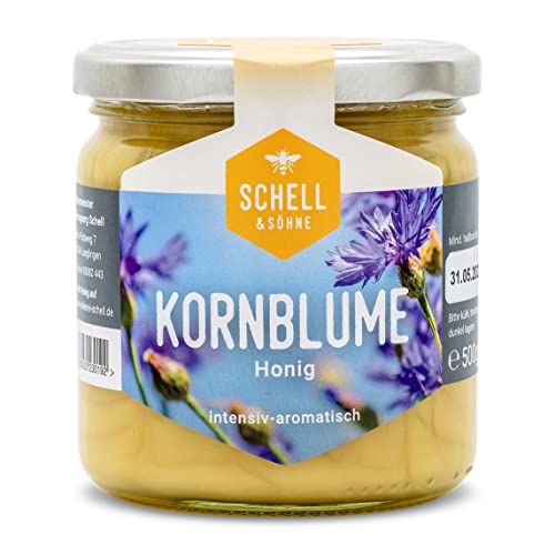 Deutscher Kornblumenhonig 500g - Imkerei Schell - Portionsglas cremig gerührter Honig aus eigener Produktion - 100% Deutscher Honig von Schell & Söhne