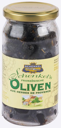 Schenkel Oliven schwarz, mit Kräutern der Provence, getrocknet, aus Frankreich - 230gr von Schenkel