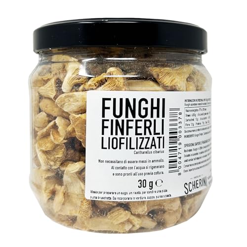 Frische gefriergetrocknete Pilze, Geschmack und Duft wie das frische Produkt (frische Pfifferling-Pilze) von Scherini Valtellina
