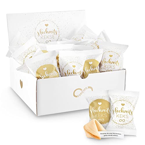 Glückskekse Hochzeit 25er Box Hochzeits-Kekse Glückskekse mit Liebesversen als Hochzeitsgeschenk oder für die Candybar | frisch gebackene und vegane Idee für jeden Weddingplanner & made in Germany Glückskekse Hochzeit 25er Box Hochzeits-Kekse Glückskekse mit Liebesversen als Hochzeitsgeschenk oder für die Candybar | frisch gebackene und vegane Idee für jeden Weddingplanner & made in Germany von Scherzboutique