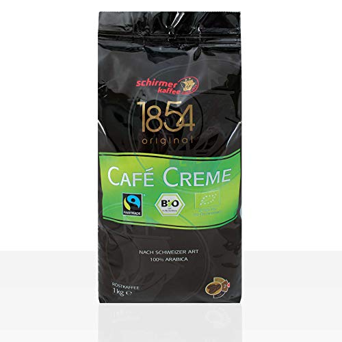 Schirmer 1854 TransFair Cafe Creme Bio Fairtrade - 1kg Kaffee-Bohne, 100% Arabica von Schirmer