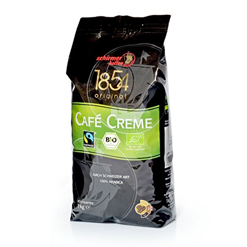 Schirmer Kaffee Cafe Creme Fairtrade, ganze Bohnen, Kaffeebohnen, 8er Pack, 8 x 1000g von Schirmer