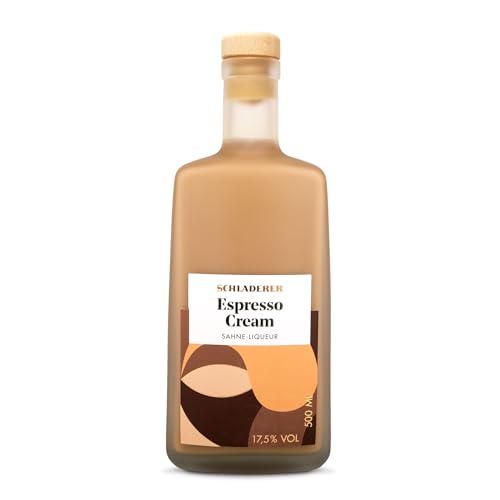 Schladerer ESPRESSO CREAM Sahne-Liqueur - cremiger Sahne Likör mit intensivem Espresso-Geschmack - perfekt pur, auf Eis oder in Cocktails genießen (1 x 0,5l) von Schladerer