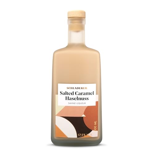 Schladerer SALTED CARAMEL Haselnuss Sahne-Liqueur - cremiger Sahne Likör mit Haselnuss & gesalzenem Karamell - perfekt pur, auf Eis oder in Cocktails genießen (1 x 0,5l) von Schladerer