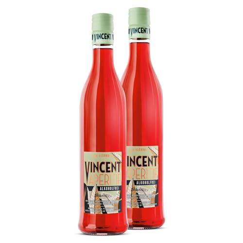 VINCENT Aperitif alkoholfrei - fruchtiger Bitter-Aperitif der Schwarzwälder Hausbrennerei Schladerer mit feinen Himbeernoten, perfekt als Spritz oder mit Tonic (2 x 0,7l) von Schladerer